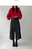 Stripe Non-Obi Bermuda Slacks