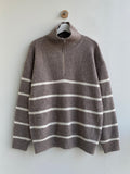 Stripe Half Zip-Up Knit