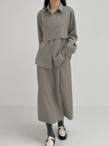 Pie pintuck banding long skirt