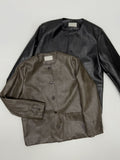 Hunt No Collar Loose Fit Leather Jacket