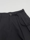 D-Ring Two Tuck Long Wide Slacks