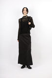 see-through mesh long skirt