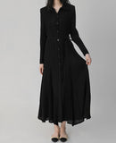 [Premium] Frame Belt Pleated One Piece