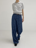 Slab Denim Wide Pants