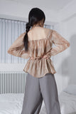 double waist pintuck slacks