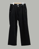 Aura one-tuck cotton brushed wide pants