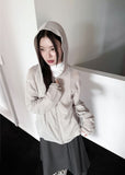 SOFT KNIT HOOD ZIP-UP