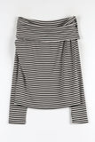 Stripe Shoulder Open Tee