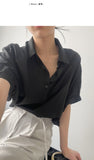 Silky Roll-up Overfit Short Sleeve Shirt