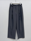 Hugo Belted One-Tuck Wide Slacks