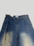 Deep Tuck Brush Bermuda Denim