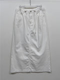 Basic Stopper Denim Long Skirt