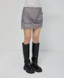 Draped Mesh Layered Mini Skirt