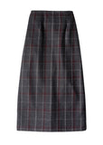 CHECK LONG SLIT WOOL SK