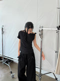 STRING CARGO ANKLE PANTS
