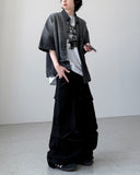 Gradient Denim Half Shirt