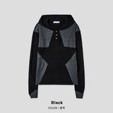 Big Star Warmer Henley Neck Hood Knit