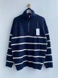 Stripe Half Zip-Up Knit