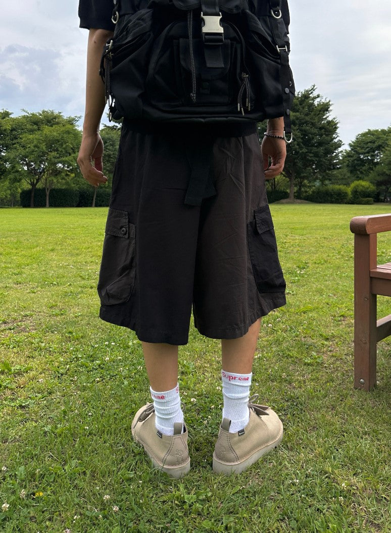 【DISCERNMENT】Color Matching American Casual Cargo Bermuda DISCERNMENT】Color Matching American Casual Cargo Bermuda