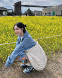 Nerd Overfit Denim Zip-Up Jacket