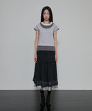 Layered Crinkle Check Skirt