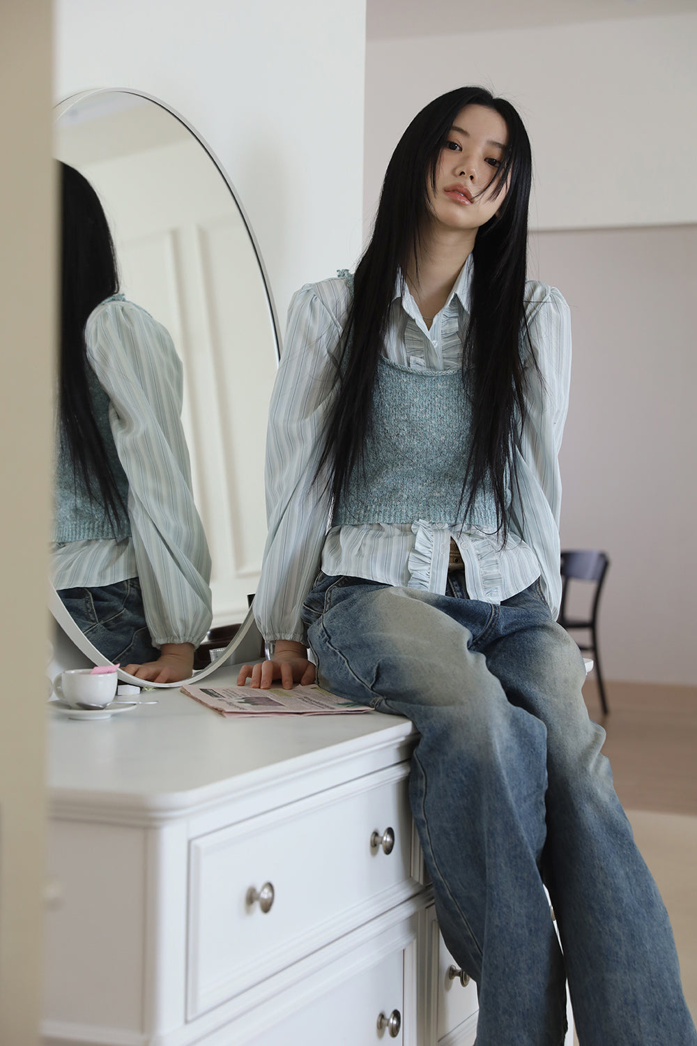 【COLOR iN ID】Flash Pintuck Line Denim COLOR iN ID(カラーインアイディー) - フラッシュピンタック