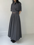 Hope Banding Long Flared Skirt