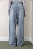 Root wide stud denim