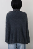 No-button soft fur cardigan