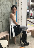 FRILL RIBBED LEGGINGS