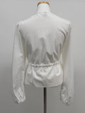 Cello V-Neck Shirred Blouse