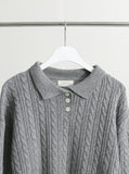 Roga collar cable knitwear