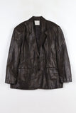 Glossy Cracked Leather Jacket