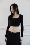 Glam Button Crop Top