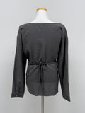 Paper See-through Wrap Blouse