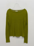 Boatneck Tencel See-Through T-Shirt