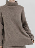 [Premium] Fair Turtleneck Whole Garment Wool Set-up Knit