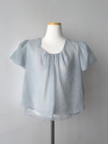 Organza Plain Layered Short Sleeve Blouse