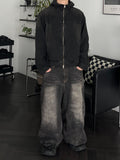 Smog Washed Hood Denim Zip-Up