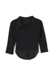 Three quarter collar mesh shirt top