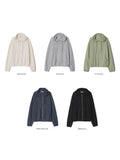 SS Linen Hachi Banding Hood Zip-Up