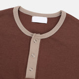 Loose waffle henley neck ringer Tee