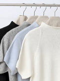 Whole Garment Half Neck Short Sleeve Knit