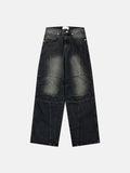 Paneled Incision Washed Denim