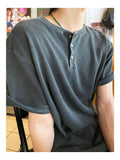 Loose Pigment Waffle Henley Neck