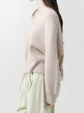 [Premium] Whole garment alpaca V-neck knitwear