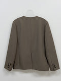 [Setup Available/Three-Piece] Bird No-Collared Loose-Fit Jacket