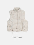 [Fillpower 700G] Irregular Shirring Line Puffer Vest