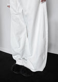 SOLID COTTON CURVED PANTS