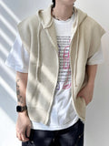 Lea hood zip-up knit vest